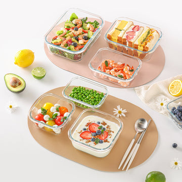 Comodo Airtight Glass Container Set β 6-Piece BPA-Free, Oven Safe