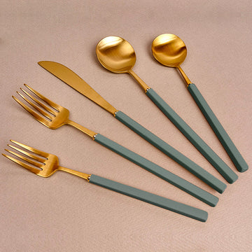 [Bogen] Pino Gold Flatware 5pc Sets