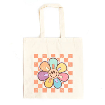 Checkered Daisy Tote