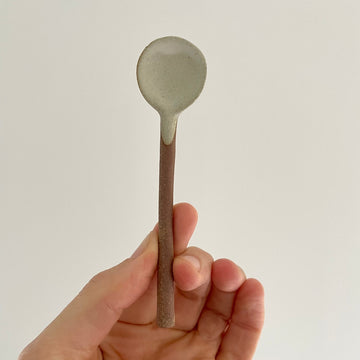 Neutral Small Handmade Pottery Japanese Spoon