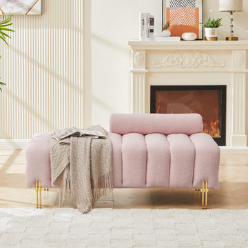 Chic Teddy Luxe Ottoman Bench with Gold Accents