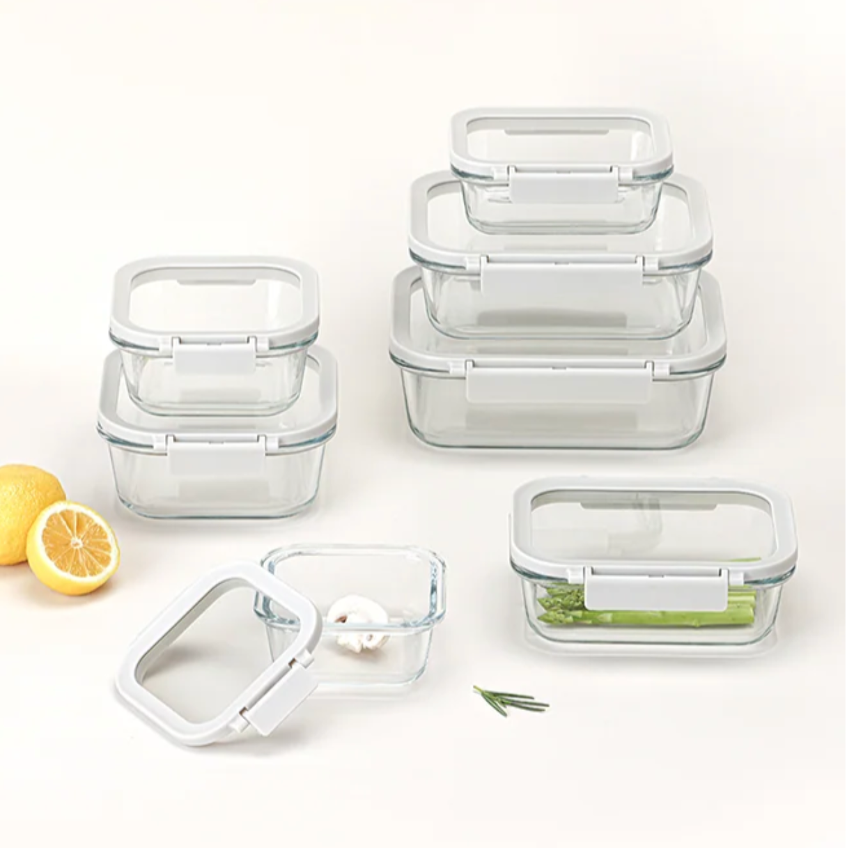 Comodo Airtight Glass Container Set – 6-Piece BPA-Free, Oven Safe