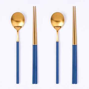 Gold K-Spoon & Chopsticks for 2 people set