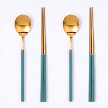 Gold K-Spoon & Chopsticks for 2 people set