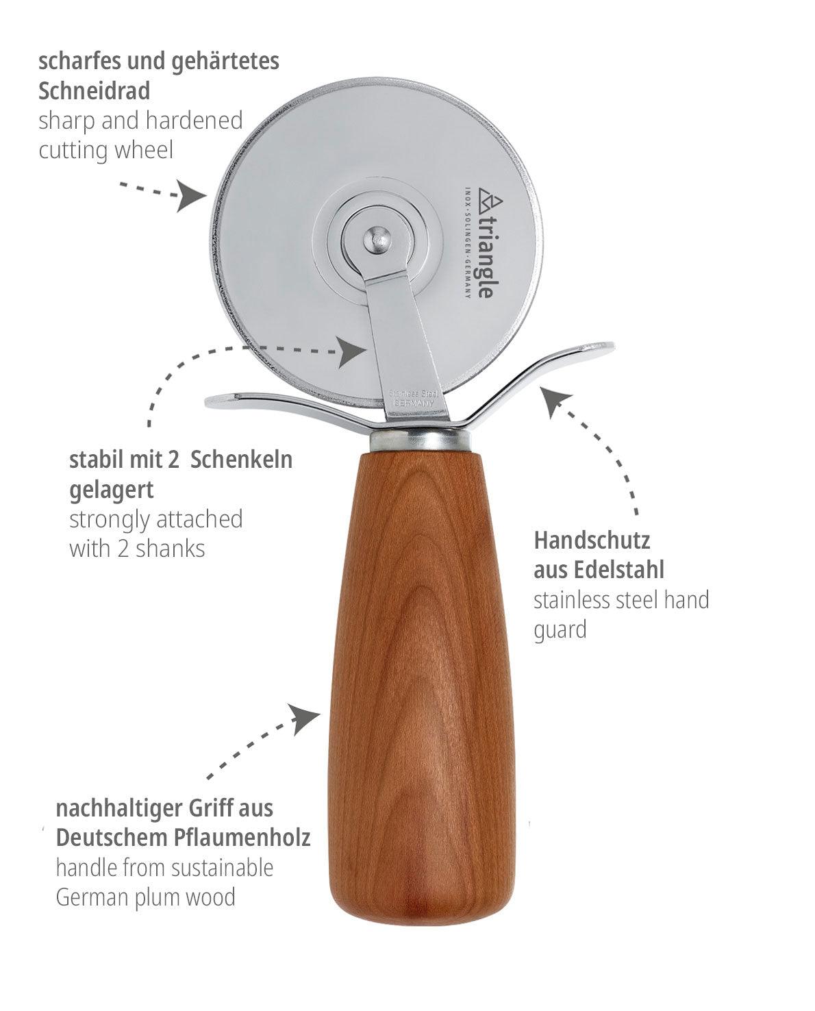 [Triangle] Pizza Cutter Plum wood, Ø 7cm, in Gift Box - HANKOOK